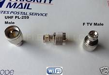 1 x F TV Male plug to UHF PL259 PL-259 Male RF coaxial Adapter RF Connector USA