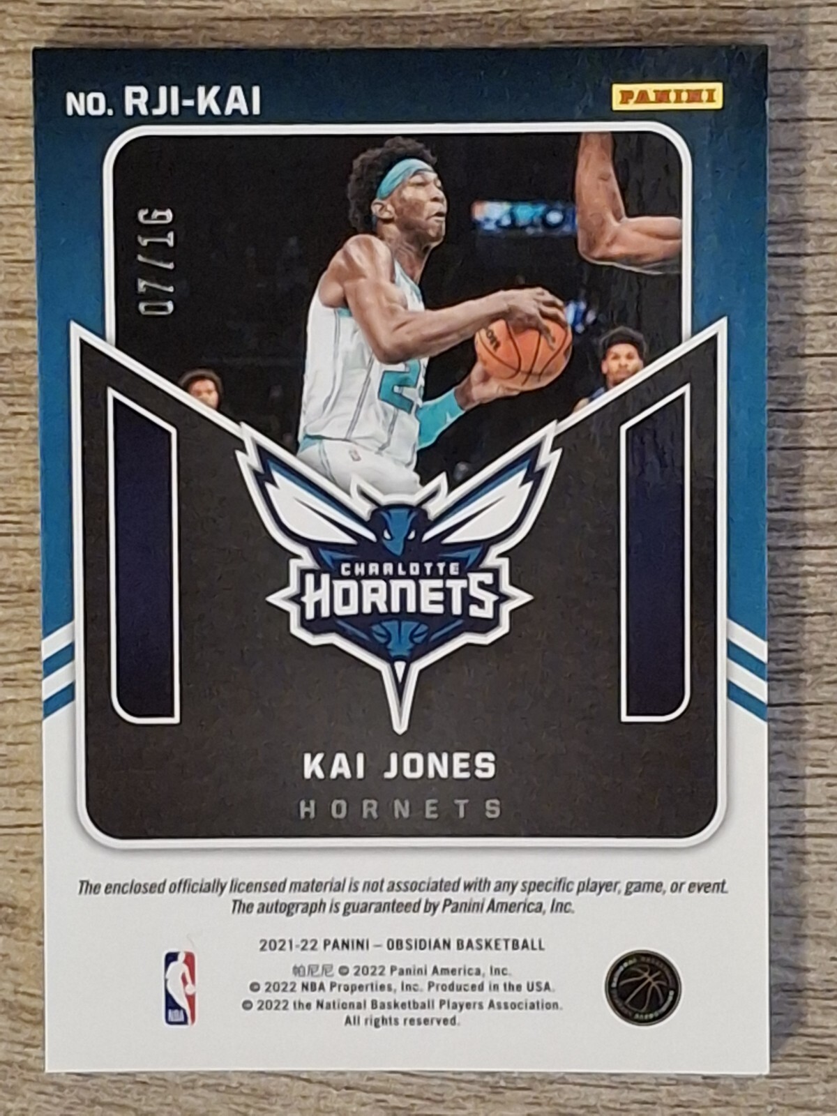 2021-22 Obsidian Kai Jones RC #RJI-KAI Rookie Patch Electric Etch Blue Auto /16 view 2