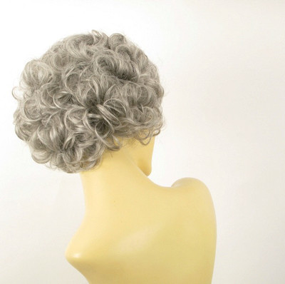 Perruque Courte Bouclée Gris Pour Femme - Modèle MATHILDE 51 - Synthétique