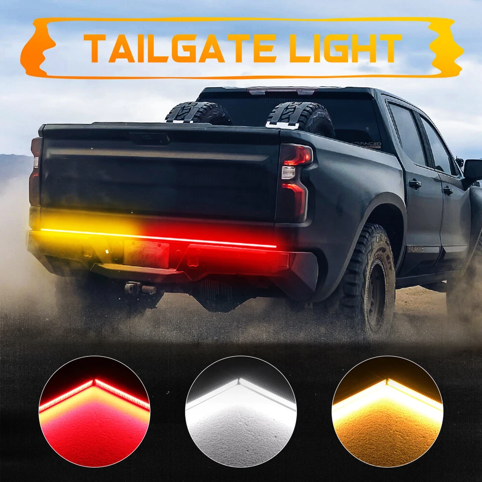Barra de luz LED para puerta trasera de 60" señal de giro freno inverso para Ford F-150 F-250 F-350 Foto 4 de 4