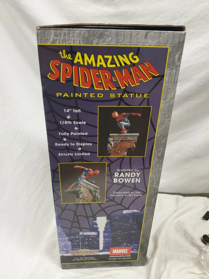 BOWEN DESIGNS SPIDER-MAN 1960's 14"tall CLASSIC STATUE MARVEL Sideshow FIGURINE - Image 3 of 4