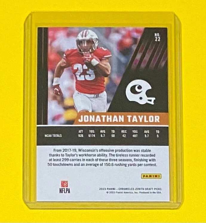 2023 Chronicles Jonathan Taylor ZENITH FOTL CRACKED ICE /11 SSP Wisconsin #22 🔥 - Image 4 of 4