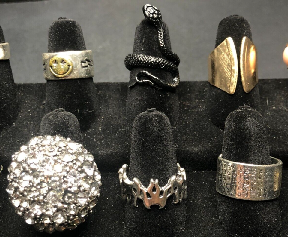 12 Wholesale Mixed Vintage Rings Bulk Antique Silver Metal Finger