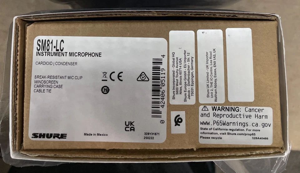 Shure SM81-LC Cardioid Condenser Instrument Microphone - Image 3 of 3