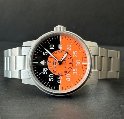 Fortis Flieger Cockpit Automatic Orange Black Swiss Pilot Watch