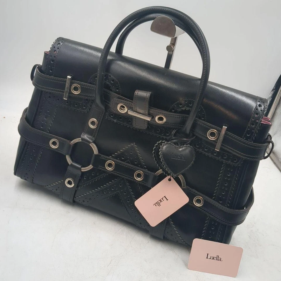 Luella Gisele Bolso de Mano Bolso Cartera en Negro Plata Herrajes Y2K USADO Buen Estado Foto 2 de 4