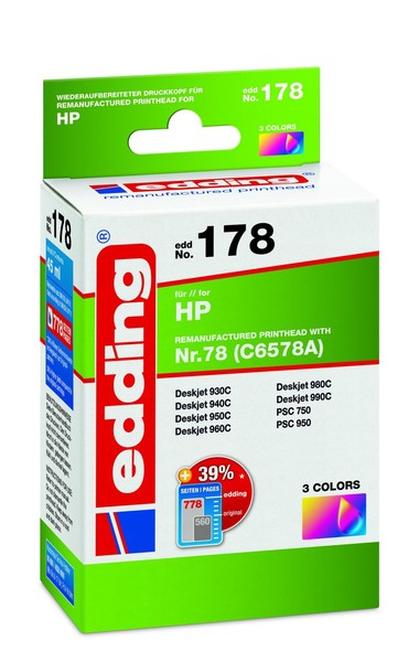 Edding Druckerpatrone EDD-178 - Einzelpatrone - 3-Farbig - 45 Ml - Reichweite 77-image