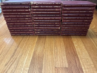 38 Volume Set Leather Spine William Shakespeare Books 1901 University Society