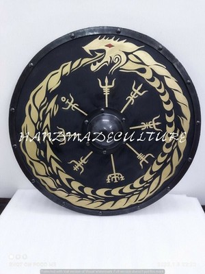 24'' Viking Norse Compass Wooden Cosplay Shield Handmade Beautiful Design Shield