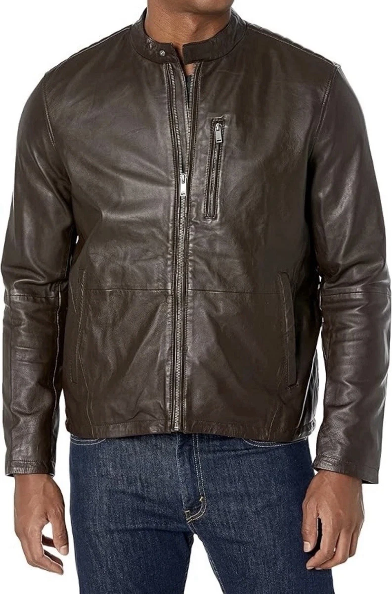 John Varvatos Solid Leather Outer Shell Coats, Jackets  display picture 1