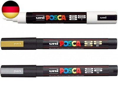 Posca Permanent-Marker auf Wasserbasis, für verschiedene Oberflächen, PC-5M, 1