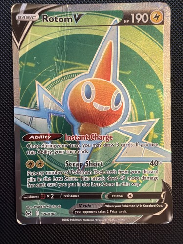 Rotom V 176/196 Ultra Rare Lost Origin Pokemon DMG