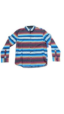 American Rag  Button Up Flannel Shirt Multicolor Stripes Size Medium