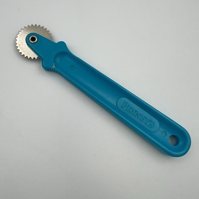 Vintage Penney s Sewing Tracing Wheel Blue Handle Serrated Pattern Maker Tool