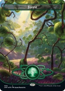 Forest (490) (Borderless) (Galaxy Foil) - Unfinity