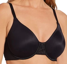 38C Vanity Fair (76080) Back Smoothing Underwire Minimizer Bra, Black NWT