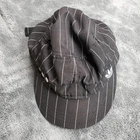 Adidas Hat OS Black Pinstripe Adjustable Baseball Cap Originals Trefoil Vintage