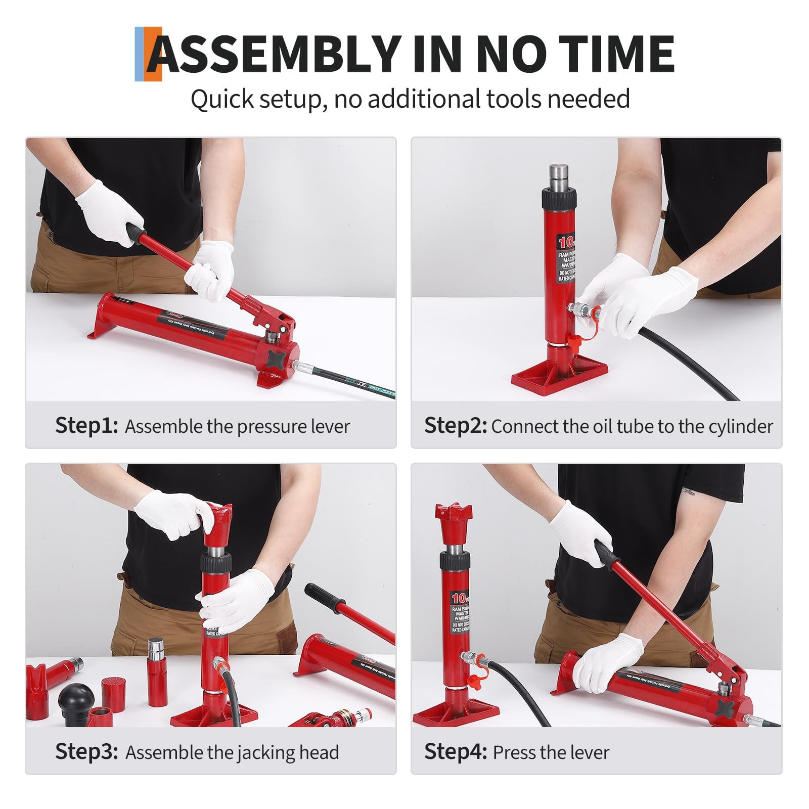 4 Ton Porta Power ,Portable Hydraulic Jack Lift Ram Body Frame Repair Kit ,Hose