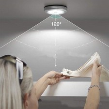 Luce Notturna LED Sensore Movimento Attivato Batteria Argento WC Armadio Magnetico