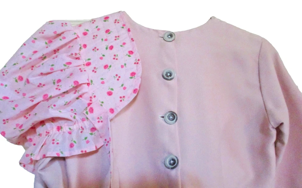 Vestido Rosa Amish Negro Delantal Gorro 30" Pecho/26" Cintura Modesto Hecho a Mano Disfraz Foto 3 de 4