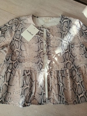 Soaked Snake Print. Top zum Binden vorne. Größe L. Nagelneu