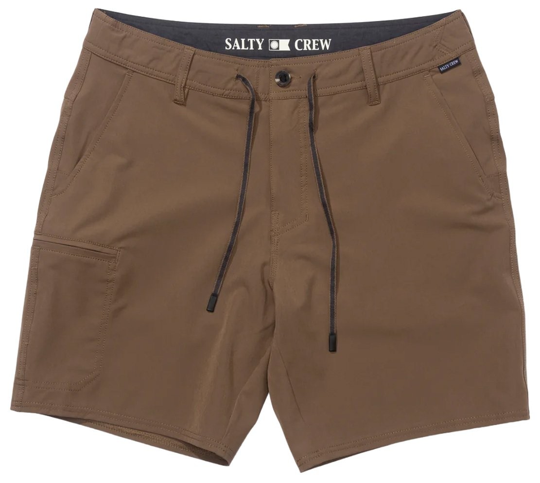 Salty Crew Transom Tech 18'' Hybrid Walk Shorts - Dark Brown - New