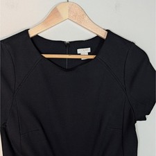 J.Crew Black Short Sleeve Ponte Fit and Flare Dress Size 4 Professional Classic