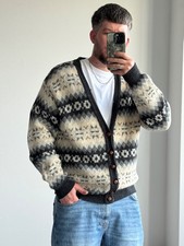 united colors of benetton Cardigan Sweater Shetland Wool Italy Mens Large