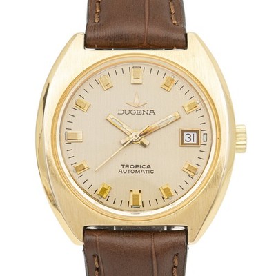 37,5 mm ø - Dugena Tropica Automatic Armbanduhr Date Kal. ETA 2783 - 70s