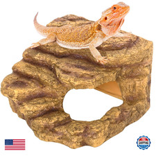 Resin Reptile Hideout Cave Tank Decor Terrarium Accessories Basking Platform