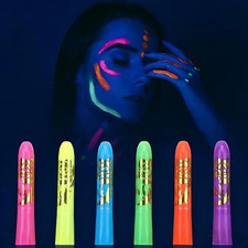 Glow Face Body Paint, Neon Face Paint Glow In The Dark Under UV Black Light for