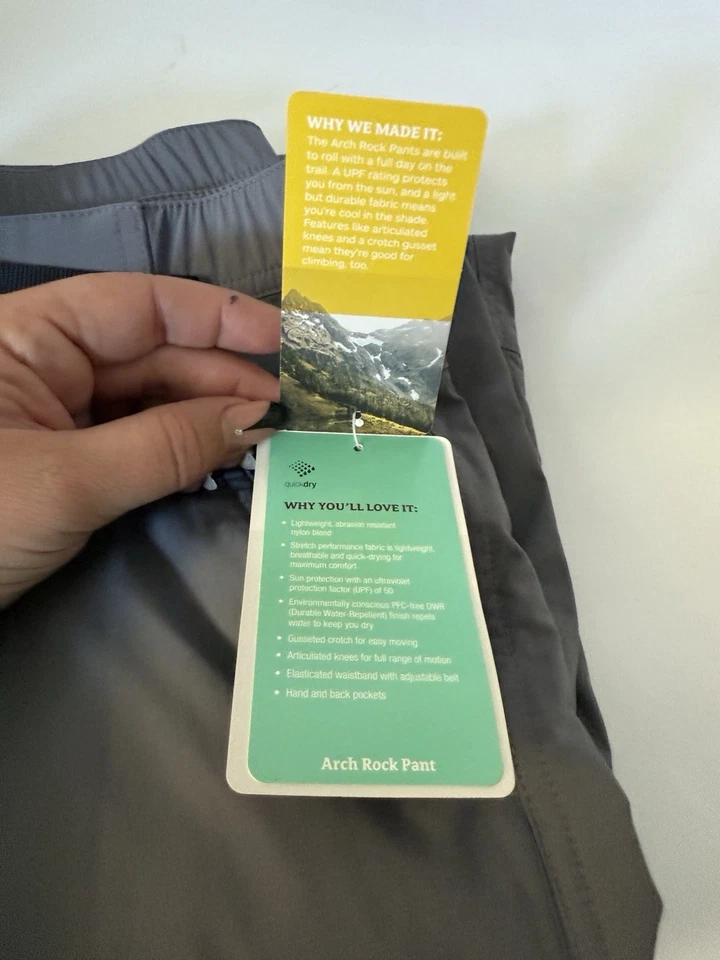 Marmot Arch 摇滚裤男式 38 钢玛瑙远足户外全新带标签 MSRP 80 美元 — 第 2/4 张图片