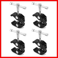Super Clamp for Photography, 4 Pack, 1/4'' and 3/8'' Thread Clip for Camera M...