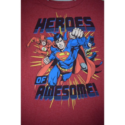 Justice League Long Seeve Shirt Red/Black Boy's Size: Medium - Picture 2 of 9