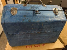 Military Carry Tool Box Metal Cantilever Mechanic 10 1/2 x 13 x 18" Simonsen