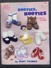 Baby BOOTIES, BOOTIES, BOOTIES to Knit Crochet Leaflet 1049 1987 Cowboy Boots
