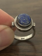 Sterling Silver Lapis Lazuli Cabochon Ring Size 6.5