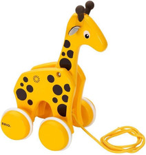 30200 Infant  Toddler - Pull along Giraffe Wood Baby Toy with Bobbing Head for