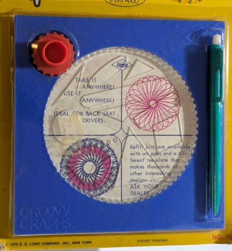 1970 Lowe Co Groovy Graphs Travel Spirograph No. 70 NOS - Picture 3 of 7