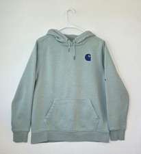 Carhartt Clarksburg Spellout Hoodie Sweatshirt Womens Sz Large Mint Green