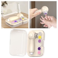 Nail File Electric Trimmer with LED, 6 Grinding Heads, Safe for Newborns Toddler