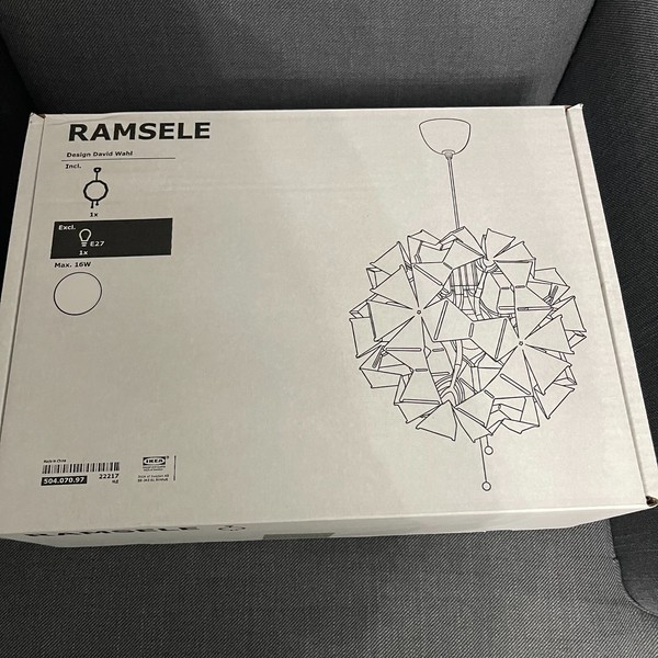 Nuevo IKEA RAMSELE Lámpara Colgante Transformadora Geométrica Blanca 43 cm 17"