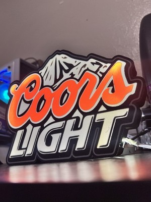 Coors Light Sign Light LED Style Man Cave Garage Beer Bar Work Shop Decor New