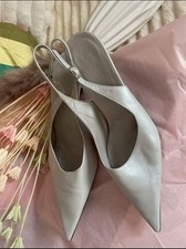 Tolle Lederpumps In Silber Weiß, Größe 38 für Hochzeit/ Feste