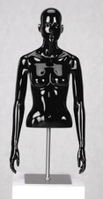 Schaufensterpuppe Torso Dame Damentorso weiblich Büste schwarz Lack mit Ständer