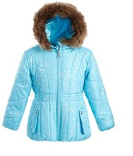 NWT S Rothschild Girls Puffer Jackets Turquoise Blue - 5/6