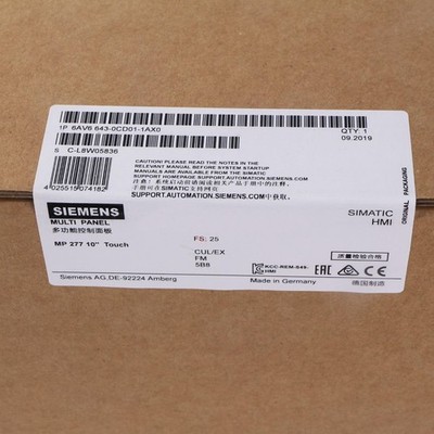 6AV6 643-0CD01-1AX0 SIEMENS HMI 6AV6643-0CD01-1AX0 Touch Panel