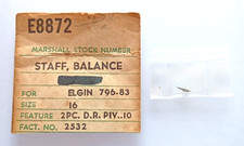 Elgin 16 Size 796 783 Pocket Watch Balance Staff watch part 2532 D.R. Pivot 10