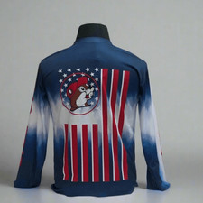 NWT Buc-ee s Youth Blue Performance Long Sleeve Shirt American Flag - Size YXS/6