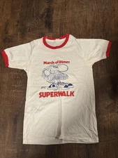 Vintage March of Dimes Tshirt size Small 80s Superwalk